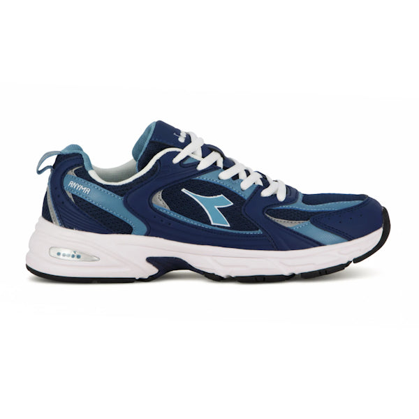 Tênis esportivo feminino Diadora Anyma, azul marinho/azul claro/branco